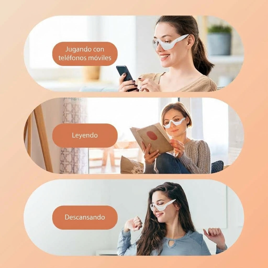 Masajeador de Ojos EMS con Luz Roja - Gafas Inteligentes para el Cuidado de tu Mirada