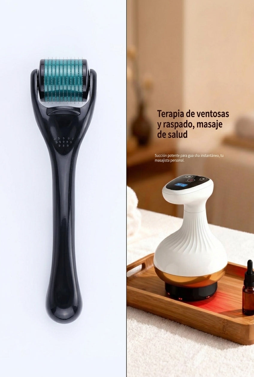 Tabla Gua Sha Eléctrica  - Cepillo Meridiano con Calor, Luz Roja/Azul y 9 Niveles de Succión