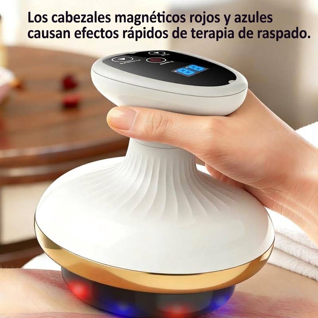 Tabla Gua Sha Eléctrica  - Cepillo Meridiano con Calor, Luz Roja/Azul y 9 Niveles de Succión
